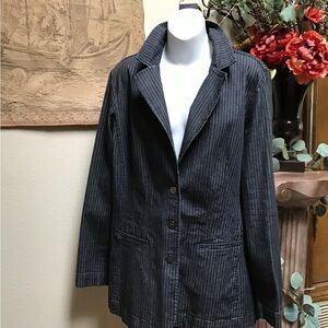 Women's CHARCOAL Gray PINSTRIPE BLAZER size XL